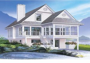 House Plans for Waterfront Home Coastal House Plans Narrow Lots Waterfront Home Plans