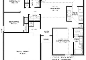 House Plans Under 1100 Square Feet Traditional Style House Plan 3 Beds 2 00 Baths 1100 Sq