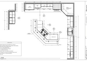 House Plans with Large Kitchen island Sample Kitchen Floor Plan Shop Drawings Pinterest