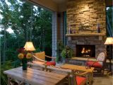 House Plans with Porches and Fireplaces Corner Outdoor Fireplace Porch Rustic with Ceiling Fan