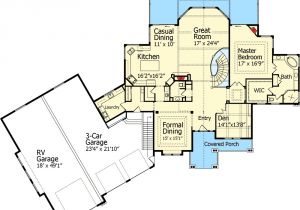 House Plans with Rv Storage attached Dream Home Plan with Rv Garage 9535rw Architectural