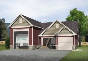 House Plans with Rv Storage attached Rv Garage with Two Car Garage and Unfinished Loft Above