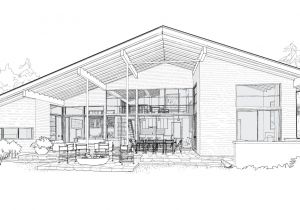 House Sketches Home Plans Mcm Design Modern House Plan 3 Renderings