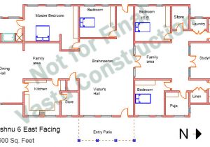 Indian Vastu Home Plans Vastu Homes Vishnu 6 East Facing