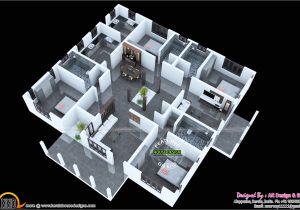 Kerala 3d Home Floor Plans 3d Floor Plan and 3d Elevation Kerala Home Design and