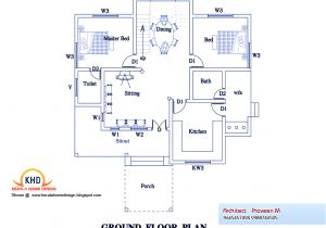 Kerala Home Plans Free 3 Bedroom Home Plan and Elevation Kerala Home Design and