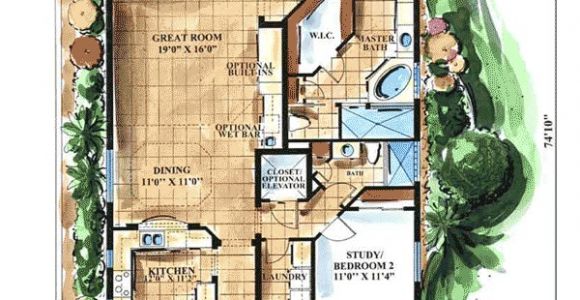 Key West Style Home Floor Plans Key West Style 66066gw 1st Floor Master Suite Cad