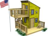 Kids Club House Plans Deluxe Loft Clubhouse Plan Playhouses Porch and
