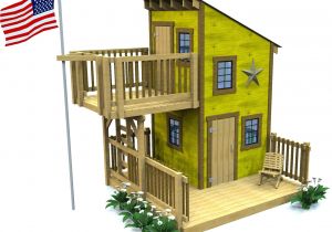 Kids Club House Plans Deluxe Loft Clubhouse Plan Playhouses Porch and