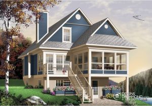 Lake House Plans for Sloping Lots Bordure De Lac Chalet Champetre Mediterraneen W4916a
