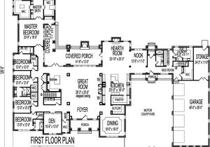 Large One Story Home Plan 8000 Square Foot House Floor Plans Large 6 Six Bedroom