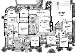 Large One Story Home Plan Sprawling One Story Charmer Hwbdo10218 French Country