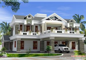 Luxary Home Plans Sloping Roof Mix Luxury Home Design Kerala Home Design
