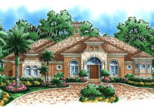 Mediterranean Custom Homes Floor Plans Mediterranean House Plan Waterfront Golf Course Home