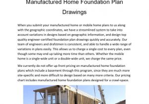 Mobile Home Foundation Plans Manufactured Home Foundation Plan Drawings by Foundation