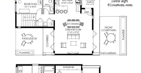 Modern Home Plan Contemporary Small House Plan 61custom Contemporary