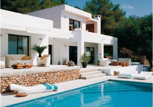 Modern Home Plans with Pool Modern White House Design with Swimming Pool In Ibiza