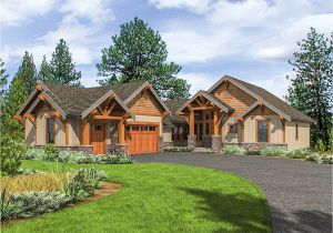 Mountain Home Plan Mountain Craftsman with One Level Living 23705jd