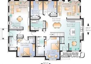 Multi Generational Family Home Plans Multi Family Plan W3043 Detail From Drummondhouseplans Com