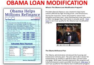 Obama New Plan for Home Mortgage Obama Home Modification Program Obama New Plan for Home Mortgage Obama Home Modification Program
