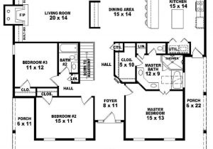 One Floor House Plans 3 Bedrooms 654173 One Story 3 Bedroom 2 Bath Country Style House