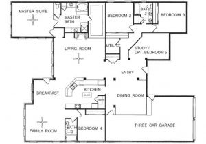One Level Home Floor Plans 3 Story townhome Floor Plans One Story Open Floor House