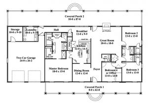 One Level Home Plans One Story Ranch Style House Plans Traditional House Plan
