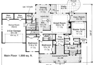 One Level House Plans with Bonus Room Spacious Single Level Home with Bonus Room House Plan