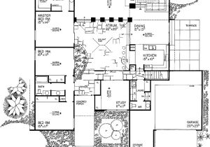 One Story House Plans with Center Courtyard 3 Bed 2 5 Bath Contemporary Around A Central Courtyard