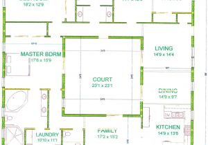 One Story House Plans with Center Courtyard Center Courtyard House Plans with 2831 Square Feet This