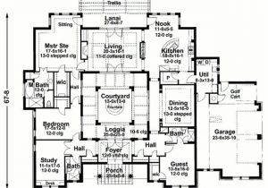 One Story House Plans with Center Courtyard House Plans with atrium In Center