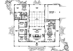 One Story House Plans with Center Courtyard Plano De Casa De Estilo Espanol solo Planos Com