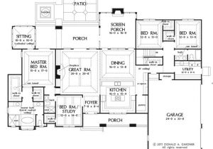One Story House Plans with Large Kitchens Large One Story House Plan Big Kitchen with Walk In