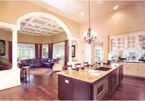 Open Floor Plan Homes One Story House Plans with Gourmet Kitchen Home Deco Plans