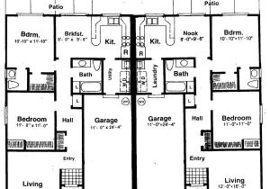 Patio Home Plans with Garage Bedroom Designs Two Bedroom House Plans Symmetrical Shape