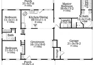 Plan for00 Sq Ft Home Country Style House Plan 3 Beds 2 00 Baths 1492 Sq Ft