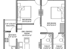 Plan for00 Square Feet Home Floor Plan for 2bhk House In India