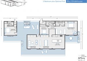 Pod Style House Plans Blu Homes Glidehouse 2 Br Pod Floor Plan Modernprefabs