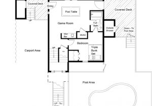 Pool House Floor Plans with Bathroom House Plans with Pool Eplans New American House Plan Two