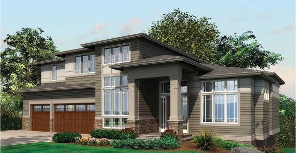 Prairie Home Plans Contemporary Prairie with Daylight Basement 69105am