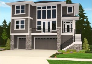 Raised House Plans with Garage Underneath A Deluxe Home for An Uphill Site with A Front View the