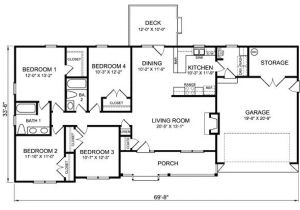 Ranch Home Floor Plans 4 Bedroom Luxury Four Bedroom Ranch House Plans New Home Plans Design