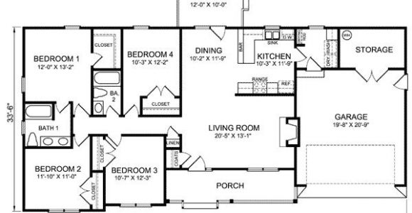 Ranch Home Floor Plans 4 Bedroom Luxury Four Bedroom Ranch House Plans New Home Plans Design