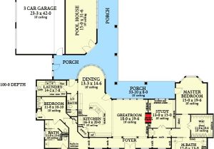 Ranch Home Plans with Pool Ranch Home with Pool House 62134v 1st Floor Master