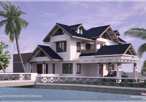 River View House Plans River Side Kerala Style Residence Exterior Design Kerala