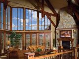 Rustic House Plans with Vaulted Ceilings Rustic Lodge Style Great Room is topped with Wood Beams