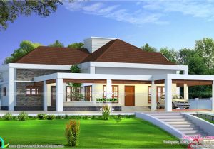 Single Home Plans Stunning Single Floor House Above Road Level Kerala Home