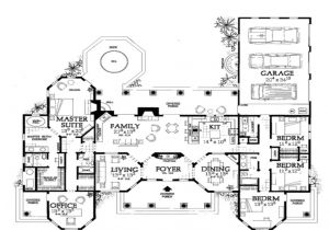 Single Level House Plans with Courtyard One Story Mediterranean House Floor Plans Mediterranean
