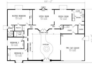 Single Level House Plans with Courtyard U Shaped House Plans with Courtyard More Intimacy