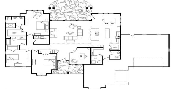 Single Level Log Home Plans Single Story Open Floor Plans Open Floor Plans One Level